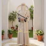 Embroidered Abaya Set with Matching Stole