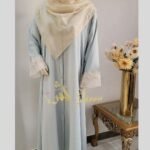 Elegant Lace Cuffed Front-Open Designer Abaya Set