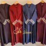 Floral Vine Embroidered Cuff Abaya - Image 2