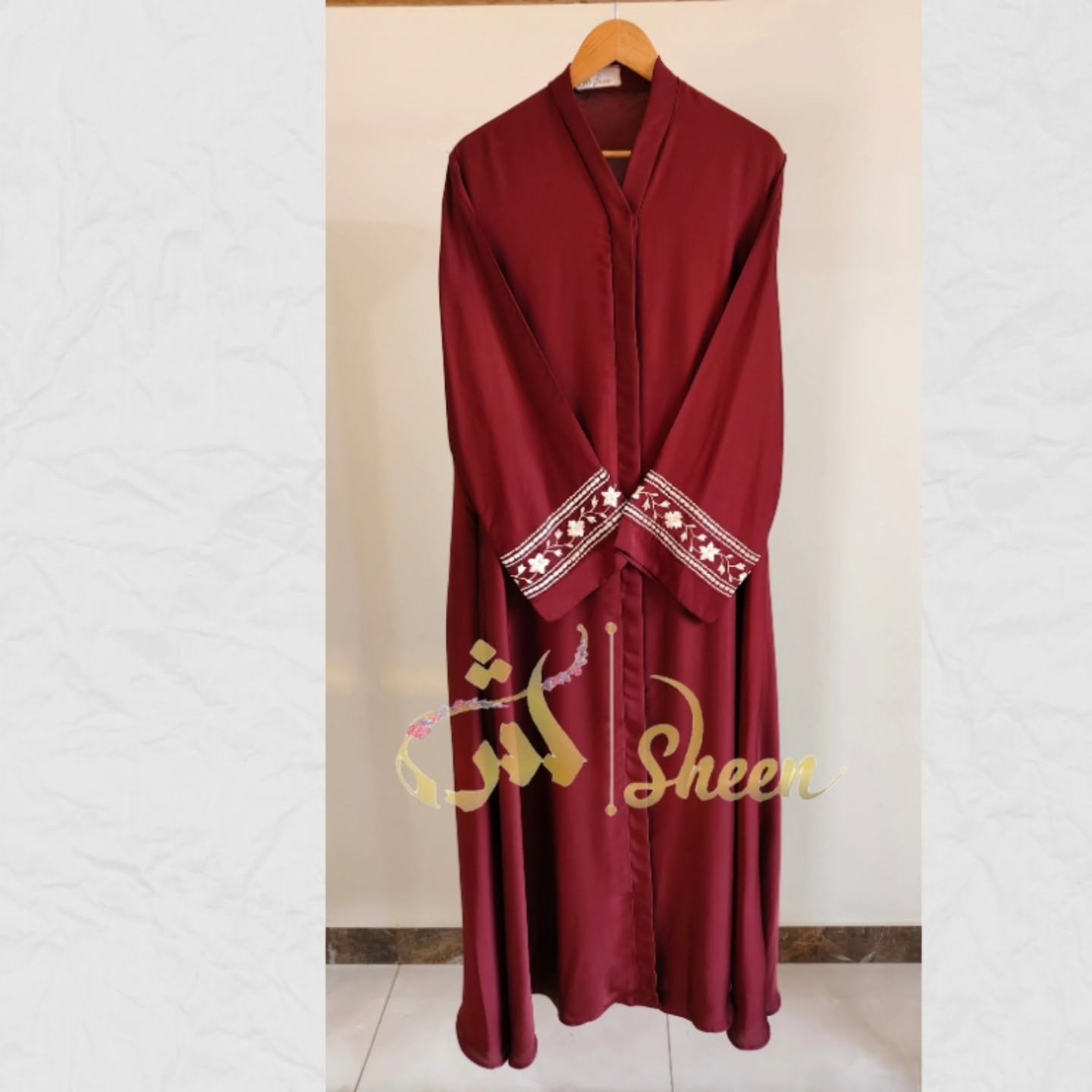 484092428_1107057241222418_8976347500016365724_n Floral Vine Embroidered Cuff Abaya - Image 1