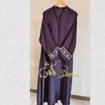 Floral Vine Embroidered Cuff Abaya - Image 4