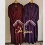 Pleated Cuff Embroidered Abaya - Image 3