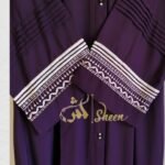 Pleated Cuff Embroidered Abaya - Image 5