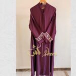 Floral Vine Embroidered Cuff Abaya - Image 10