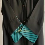 Modern Striped Cuff Front-Open Abaya | Customizable Colors - Image 5
