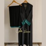 Modern Striped Cuff Front-Open Abaya | Customizable Colors - Image 4