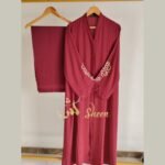 Embroidered Floral Sleeve Abaya - Image 3