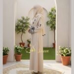 Embroidered Abaya Set with Matching Stole - Image 2