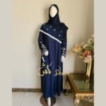 Navy Blue Embroidered Abaya - Image 3