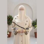 Embroidered Abaya Set with Matching Stole - Image 3