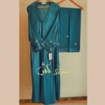 Plum Sheesha Silk Abaya Set - Image 2