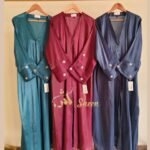 Plum Sheesha Silk Abaya Set - Image 5