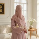 Dusty Pink Formal Abaya - Image 2