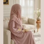 Dusty Pink Formal Abaya - Image 4
