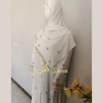 Cream Block Print Abaya - Image 6