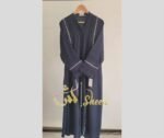 Minimalist Delicate Lace Detailed Designer Abaya Set - Image 9