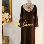 Elegant Contrast Thread Stitch Abaya | Customizable Colors