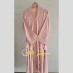 Minimalist Delicate Lace Detailed Designer Abaya Set - Image 8