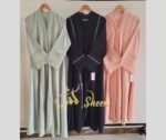 Minimalist Delicate Lace Detailed Designer Abaya Set - Image 2