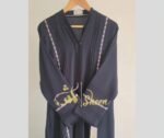 Minimalist Delicate Lace Detailed Designer Abaya Set - Image 11
