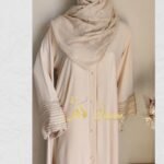 Pearl Embellished Beige Abaya - Image 5