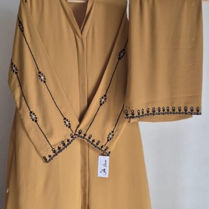 Minimalist Sleeve Embroidery Abaya Set