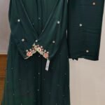 Floral Embroidered Emerald Green Abaya