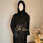 Classic Black Abaya with Beaded Cuffs - Image 4